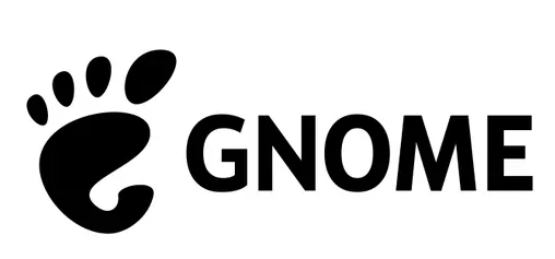 Logotipo preto do ambiente gráfico GNOME, com seu símbolo de pegada